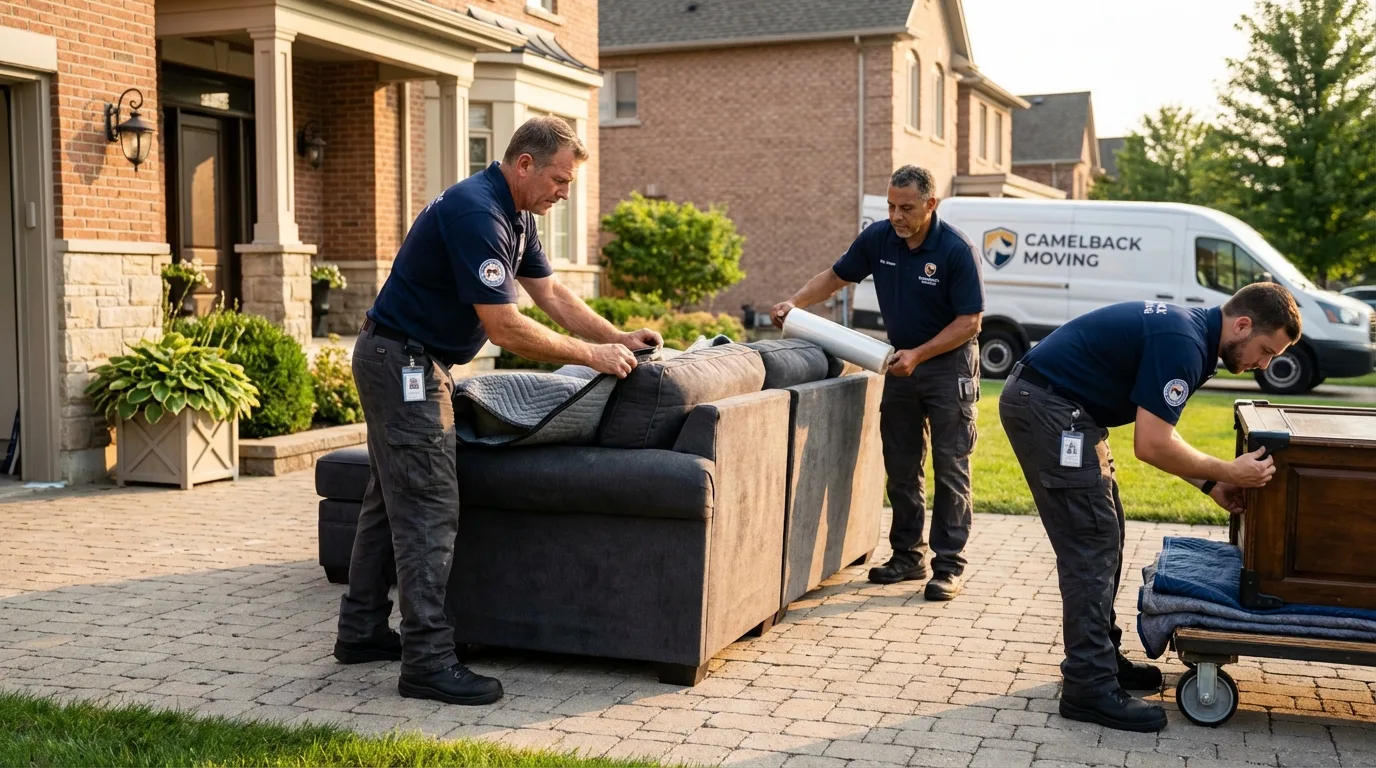 Large estate moving crew wrapping furniture in Longwood, FL